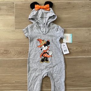 Disney Baby Halloween Grey Onesie Minnie Mouse